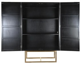 Ντουλάπι DKD Home Decor   110 x 50 x 180 cm Μαύρο Μέταλλο Λεύκες