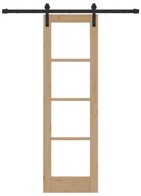 vidaXL Συρόμενη Πόρτα ORKDAL Καφέ 61 x 198.5 εκ. Ξύλο και μέταλλο