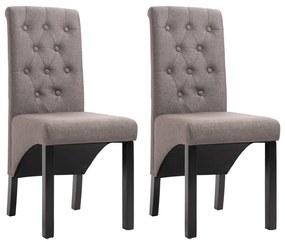 Καρέκλες Τραπεζαρίας 2 τεμ. Χρώμα Taupe Υφασμάτινες - Μπεζ-Γκρι