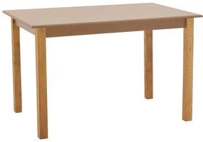 325-000002 Τραπέζι Zolenio pakoworld μασίφ ξύλο οξιάς με επιφάνεια mdf λούστρο καρυδί 120x80x76εκ MDF WALNUT, 1 Τεμάχιο