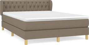 vidaXL Κρεβάτι Boxspring με Στρώμα Taupe 140x200 εκ. Υφασμάτινο