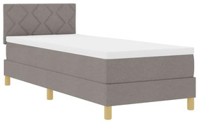 vidaXL Κρεβάτι box spring με στρώμα με στρώμα Taupe 80 x 200 cm ύφασμα