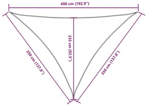 Πανί Σκίασης Τρίγωνο Κρεμ 3,5 x 3,5 x 4,9 μ. από Ύφασμα Oxford - Κρεμ