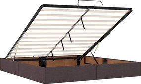 vidaXL Κρεβάτι Ottoman με Στρώμα και LED Σκούρο Καφέ 200 x 200 cm