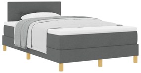 vidaXL Κρεβάτι με Βάση με Στρώμα Σκούρο Γκρι 120x200 εκ. Υφασμάτινο
