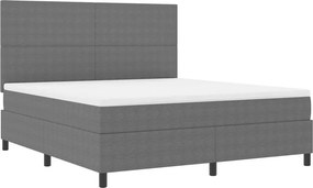 vidaXL LED Κρεβάτι με βάθρο Ανοιχτό Γκρι και Λευκό 180 x 200 cm