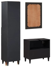 vidaXL Σετ Ντουλαπιών Μπάνιου με συρτάρι 3 pcs Στερεό ξύλο μάνγκο