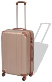 vidaXL Σετ Βαλιτσών Τρόλεϊ με Σκληρό Περίβλημα 4 τεμ. Μπρονζέ