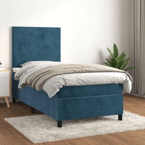 ΚΡΕΒΑΤΙ BOXSPRING ΜΕ ΣΤΡΩΜΑ ΣΚΟΥΡΟ ΜΠΛΕ 90X200 ΕΚ. ΒΕΛΟΥΔΙΝΟ 3142885