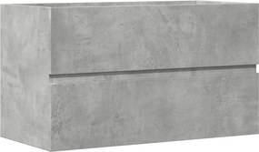 vidaXL Ντουλάπι Νιπτήρα Γκρι Σκυροδέματος 90x38,5x45 εκ. Επεξ. Ξύλο