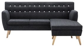 vidaXL Καναπές Γωνιακός Σκούρο Γκρι 171,5 x 138 x 81,5 εκ. Υφασμάτινος