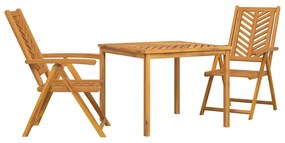 vidaXL Σέτ φαγητού για κήπο 3 pcs Καφέ 90 x 90 x 74 cm