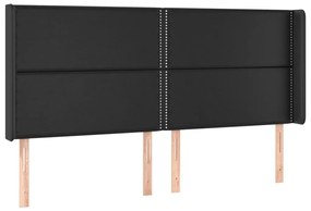 Κεφαλάρι Κρεβατιού LED Μαύρο 163x16x118/128 εκ. Συνθετ. Δέρμα - Μαύρο
