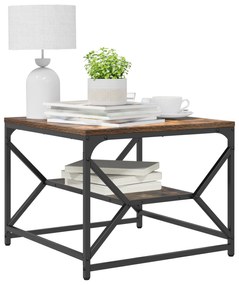 vidaXL Τραπέζι Καφέ με Ράφι από Καπνιστή Δρυ 51x50x40 εκ. Φτιαγμένο από Ξύλο