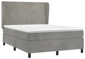 ΚΡΕΒΑΤΙ BOXSPRING ΜΕ ΣΤΡΩΜΑ ΑΝΟΙΧΤΟ ΓΚΡΙ 140X190 ΕΚ. ΒΕΛΟΥΔΙΝΟ 3129087