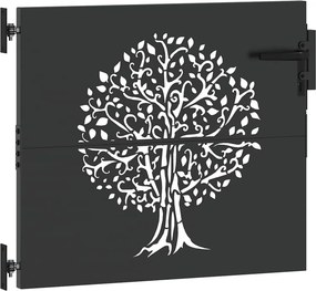 vidaXL Πύλη Κήπου Μαύρο 85 x 100 cm Ατσάλι με Επικάλυψη Πούδρας