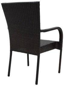 Καρέκλα - Πολυθρόνα Laura μέταλλο-pe rattan καφέ 58x58x90 εκ.