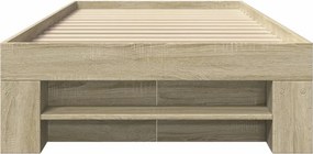vidaXL Πλαίσιο Κρεβ. Χωρ. Στρώμα Sonoma Δρυς 90 x 190 εκ. Επεξ. Ξύλο