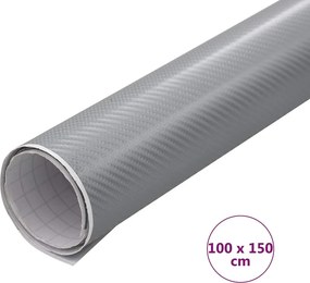 vidaXL Μεμβράνη Αυτοκινήτου 4D Ασημί 100 x 150 εκ.