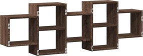 vidaXL Ραφιέρα Τοίχου Καφέ Δρυς 129x18x42 εκ. από Επεξεργασμένο Ξύλο