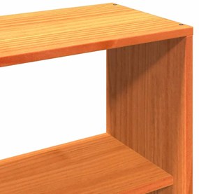Κρεβάτι Βιβλιοθήκη Χωρίς Στρώμα 120x190 εκ Μασίφ Ξύλο Πεύκου - Καφέ