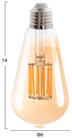 ΛΑΜΠΤΗΡΑΣ  LED FILAMENT 12W E27 3000K GOLD