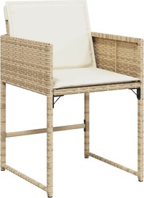 vidaXL Σέτ φαγητού για κήπο 5 pcs Μπεζ συνθετικό ρατάν