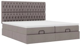 vidaXL Οθωμανικό κρεβάτι με στρώματα Taupe 180x200cm ύφασμα