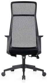 BF2990  Πολυθρόνα Γραφείου Διευθυντή, Mesh Γκρι, Ύφασμα Μαύρο