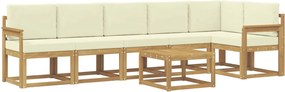 vidaXL Σειρά Καναπέ Εξωτερικού 7 pcs Λευκό και Κρεμ Πολυεστέρας