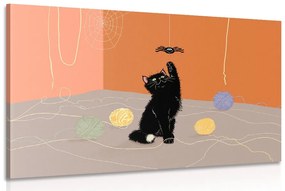 Εικόνα παιχνιδίαρα γάτα με μπάλλες - 60x40