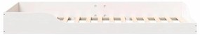 vidaXL Κρεβάτι δαπέδου Λευκό 100 x 210 cm Μασίφ ξύλο πεύκου