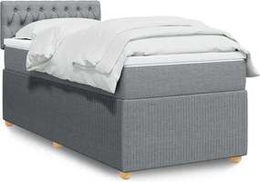 vidaXL Κρεβάτι Boxspring με Στρώμα Ανοιχτό Γκρι 80x200 εκ. Υφασμάτινο