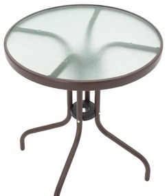 Σετ κήπου - Τραπεζαρία Watson-Sussie μέταλλο καφέ - γυαλί Φ60x70 εκ. 60x60x70 εκ.