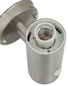 vidaXL Φωτιστικό Τοίχου Για Εξωτερικούς Χώρους Ασημί 15 x 7,5 x 33 εκ