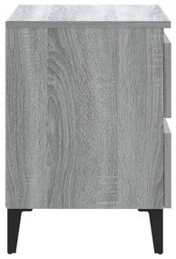 vidaXL Κομοδίνα 2 τεμ. Γκρι Sonoma 40 x 35 x 50 εκ. με Μεταλλικά Πόδια