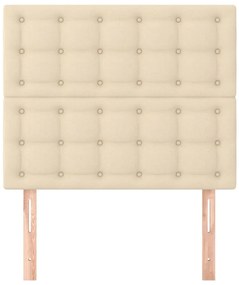 vidaXL Κεφαλάρια Κρεβατιού 2 τεμ. Κρεμ 100x5x78/88 εκ. Υφασμάτινο