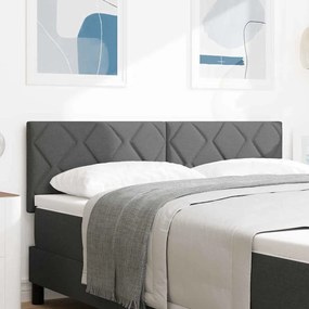 vidaXL LED Κεφαλάρι με Σχέδιο Διαμαντιών Σκούρο Γκρι 160 εκ Υφασμάτο
