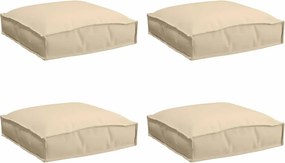 vidaXL Μαξιλάρι 4 pcs Μπεζ 40 x 40 x 8 εκ. Ύφασμα Όξφορντ