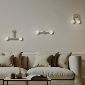 Απλίκα Τοίχου Rigoberta Wall Direct Duo 2XG9 Χρυσό με Αλάβαστρο