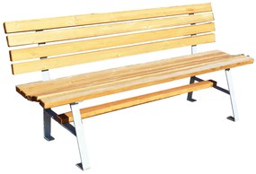 Ξύλινο παγκάκι με μεταλλικά πόδια 75 x 180εκ