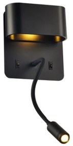 Φωτιστικό Τοίχου - Απλίκα Led V86LEDW45BK 8W 3000K 640lm 16Χ9Χ45 Black Aca Decor Metal