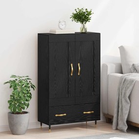 vidaXL Highboard Μαύρη Οξυά 69,5 x 31 x 115 εκ. Επεξεργασμένο Ξύλο