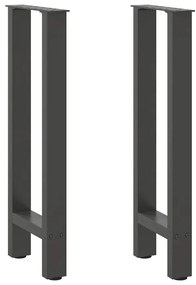 Πόδια Κονσόλας 2 τεμ. Ανθρακί 28x(72-73) εκ. Ατσάλι