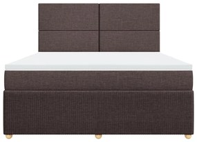 ΚΡΕΒΑΤΙ BOXSPRING ΜΕ ΣΤΡΩΜΑ ΣΚΟΥΡΟ ΚΑΦΕ 180X200 ΕΚ ΥΦΑΣΜΑΤΙΝΟ 3292131