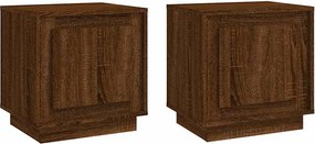 vidaXL Κομοδίνα 2 Τεμ. Καφέ Δρυς 44 x 35 x 45 εκ. Επεξεργασμένο Ξύλο