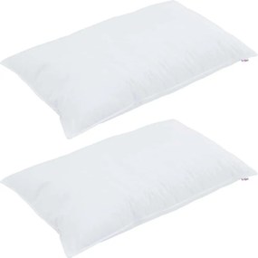 vidaXL Μαξιλάρι με μαξιλάρι 2 pcs Λευκό 40 x 80 cm Βαμβάκι