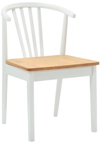 vidaXL Καρέκλα τραπεζαρίας 2 pcs λευκό και φυσικό Καθαρό Καουτσούκ