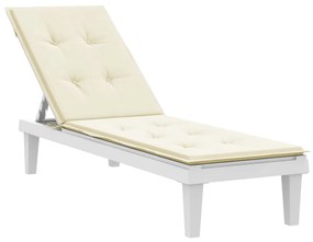 vidaXL Μαξιλάρι Σεζλόνγκ Κρεμ (75+105) x 50 x 4 εκ.