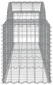 Συρματοκιβώτια Τοξωτά 11 τεμ. 200x50x60/80 εκ. Γαλβαν. Ατσάλι - Ασήμι